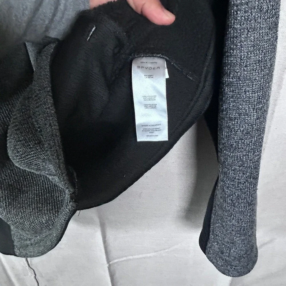 Spyder Mens XXL‎ Grey Heathered Full Zip Fleece Lined Sweater Jacket Mock Neck